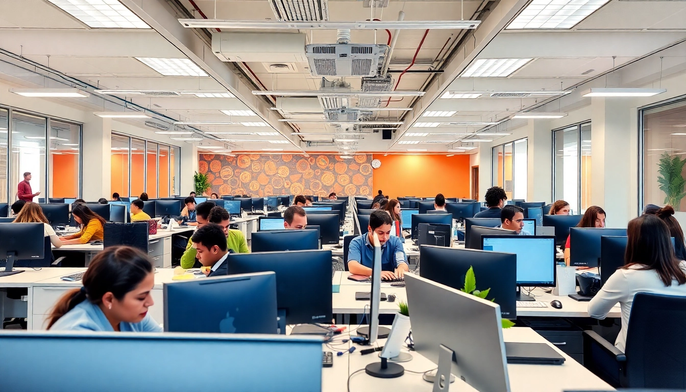 Agents collaborating in a call center in Tijuana, demonstrating professionalism and productivity.