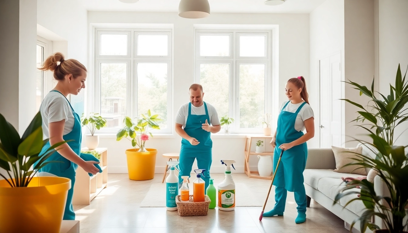 Professional bond cleaning Brisbane team ensuring a spotless home with eco-friendly products.