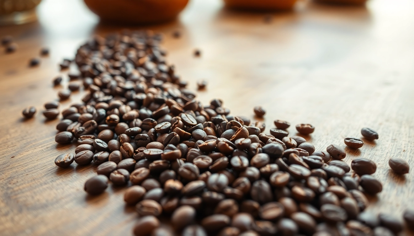 Handpicked coffee beans showcasing their rich texture and flavor in a rustic setting.