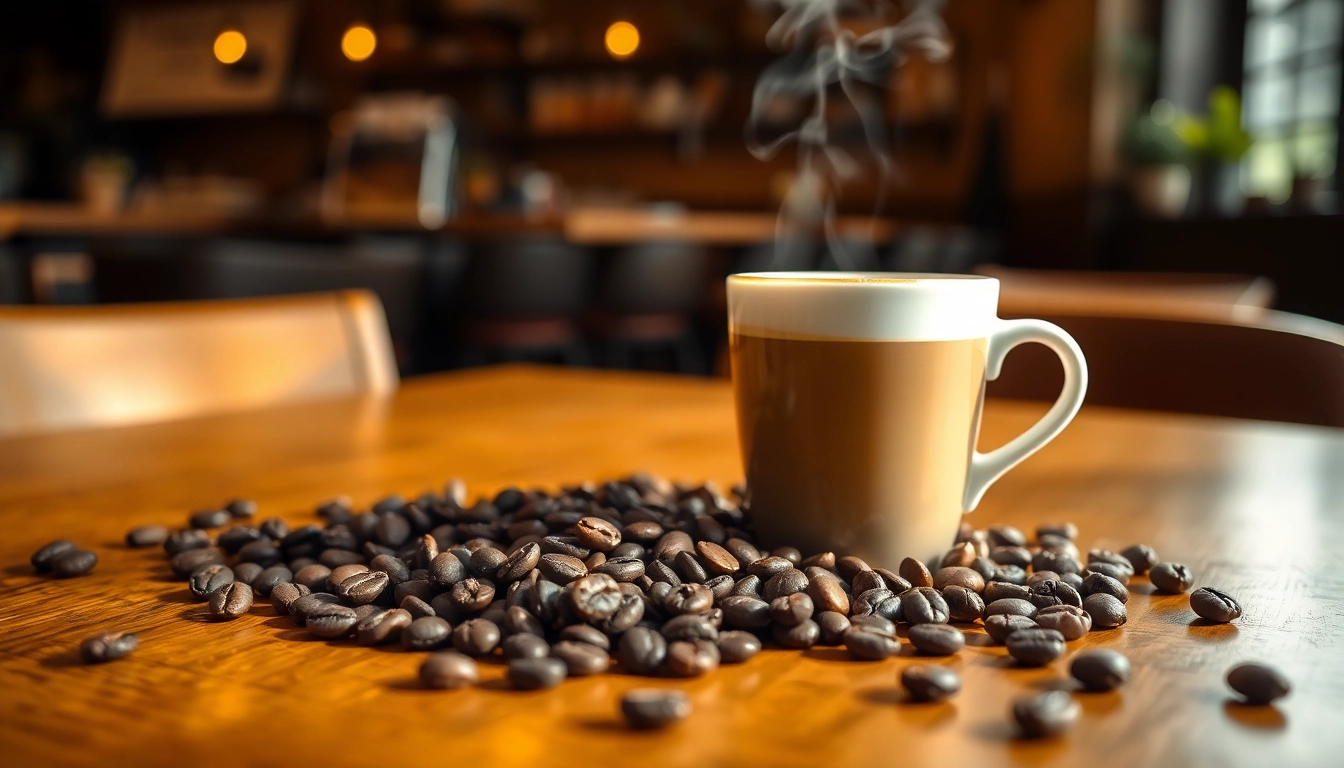 Enjoy rich, aromatic Decaf Coffee Beans served in a cozy setting, perfect for a delightful coffee experience.