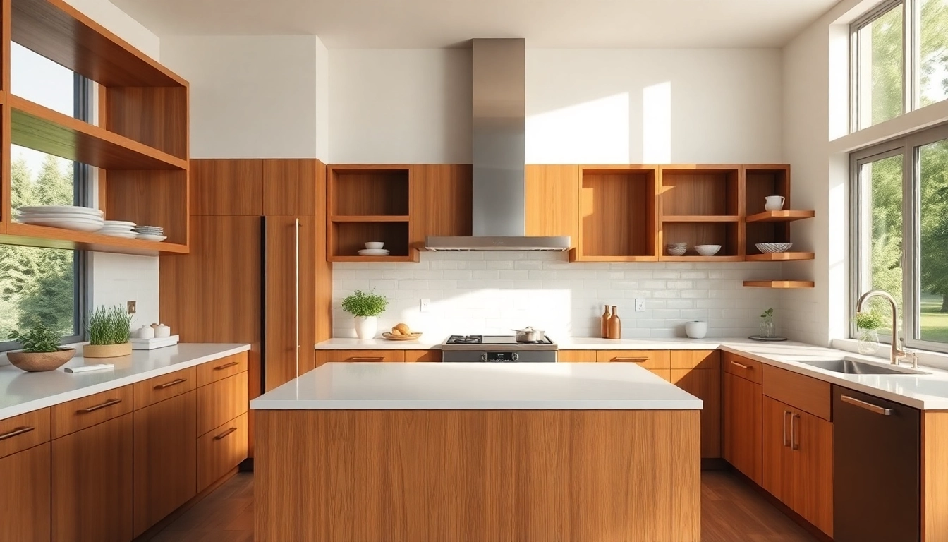 Revamped kitchen remodel showcasing modern design, open shelving, and an inviting atmosphere.