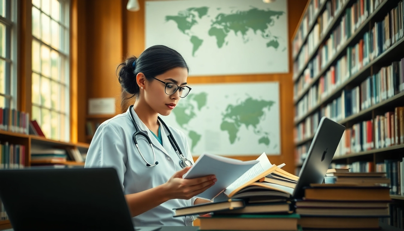 Student exploring Medizinstudium ohne NC options in a bright university setting