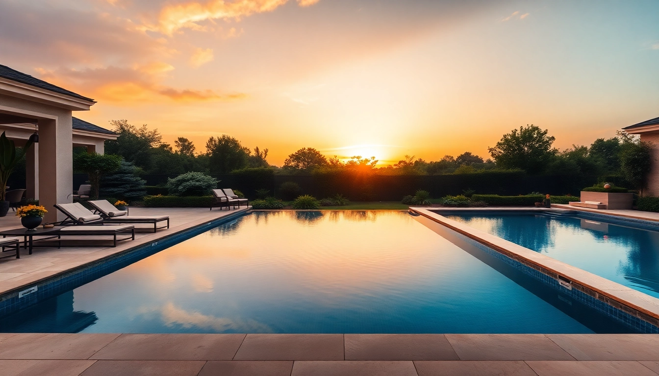 Admire this custom pool surrounded by lush greenery and elegant decor in a luxurious backyard setting.