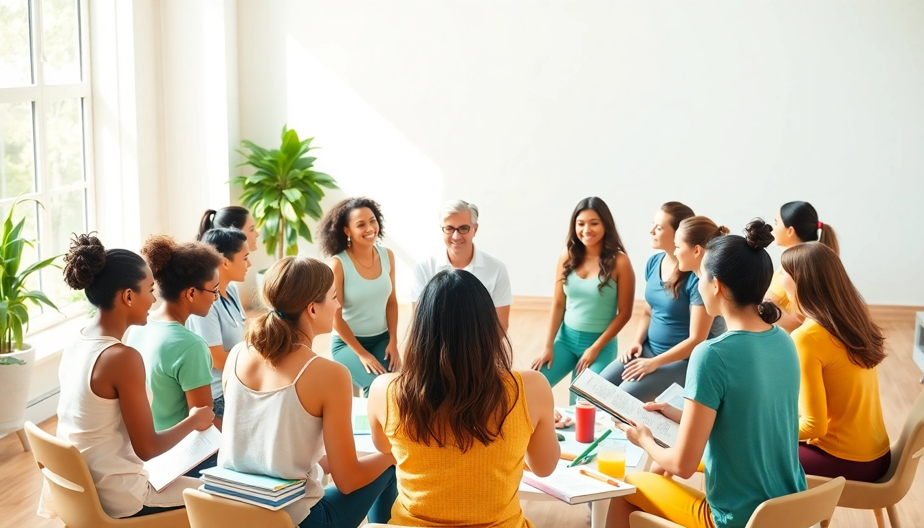 Empowering health coaching certification training session with diverse participants and resources.