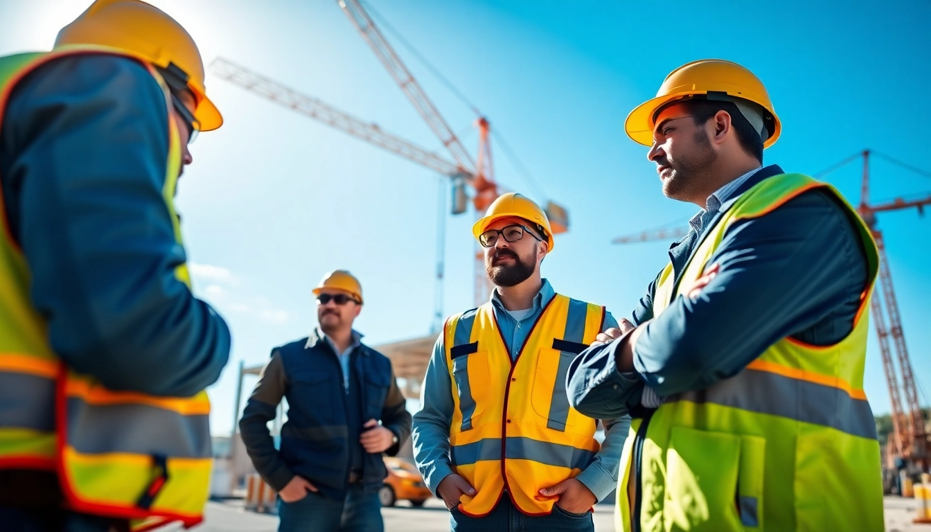 NVQ Level 4 Crane supervisor answers showcased through a crane supervisor leading a construction site team.