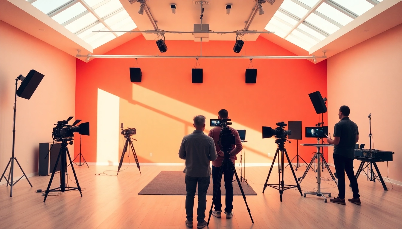 Promote 영상프로덕션 through a vibrant video production studio with a collaborative team.