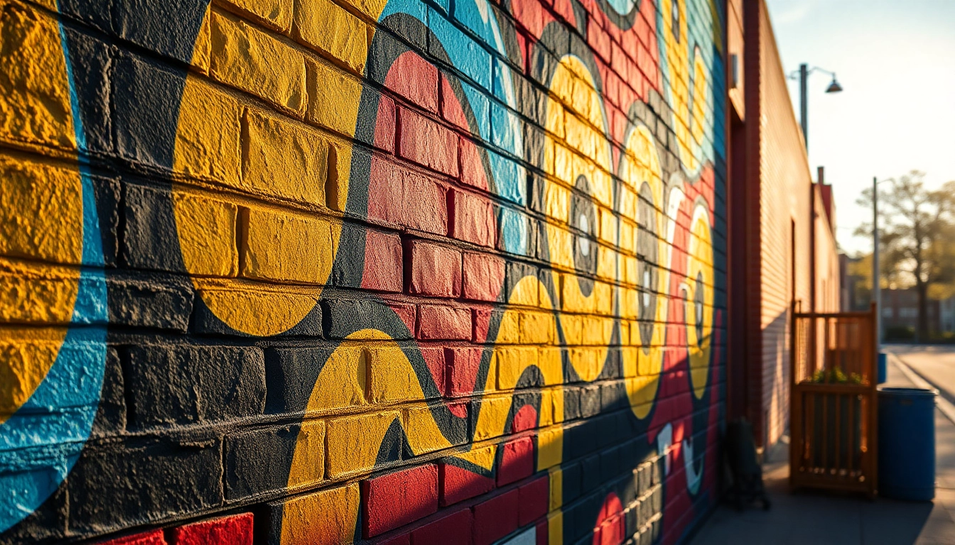 Stunning murale on a brick wall showcasing colorful urban art and intricate patterns.