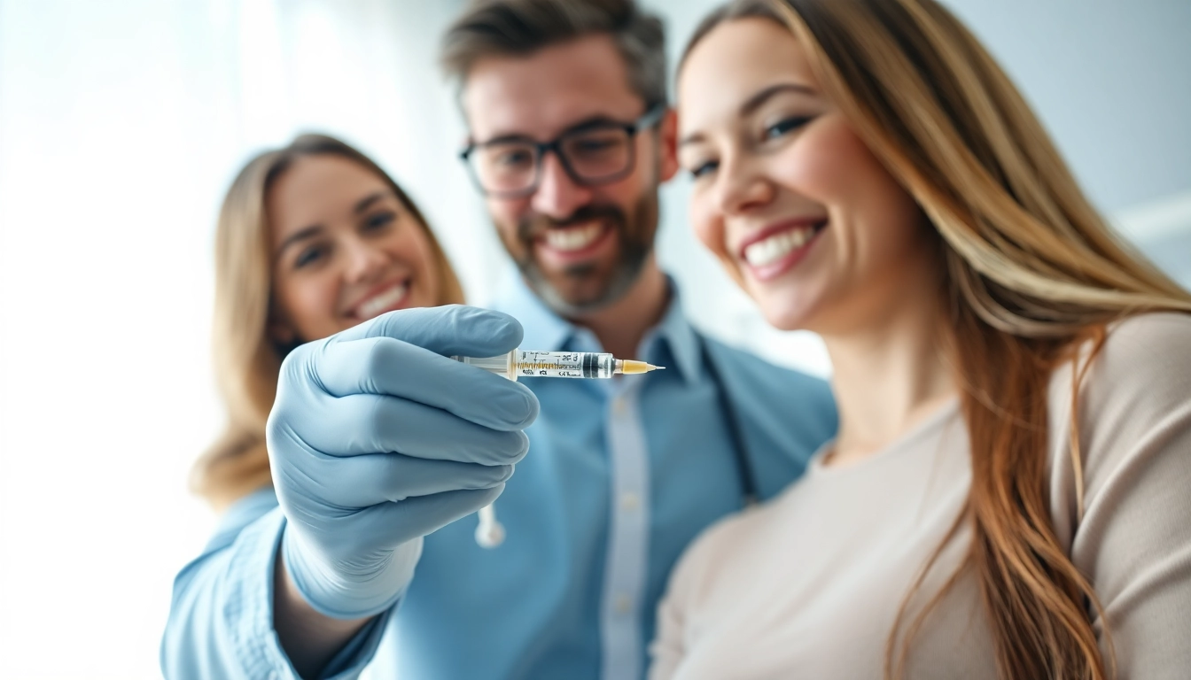 Healthcare provider administering Injectable Weight Loss treatment in a clinical setting.