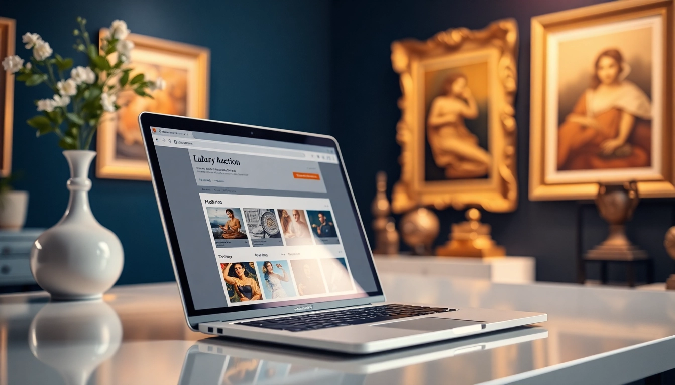 Engaging online auction interface at https://www.avtales.com showcasing luxury art and collectibles.