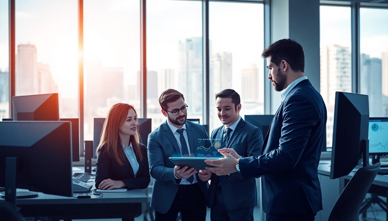 Providing Managed IT Services Markham with a collaborative team in a modern office setting.
