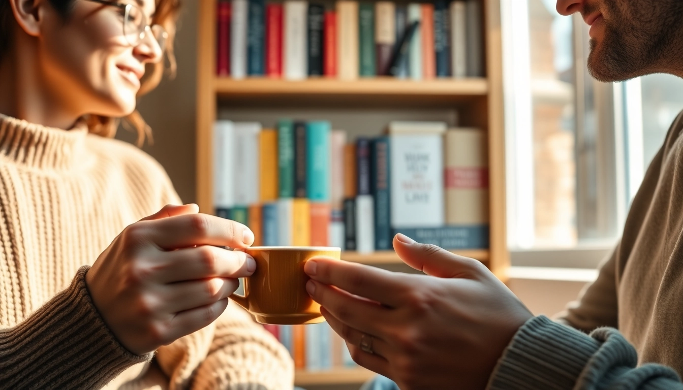 Couple communicating in a warm setting, highlighting the importance of communication in relationships.