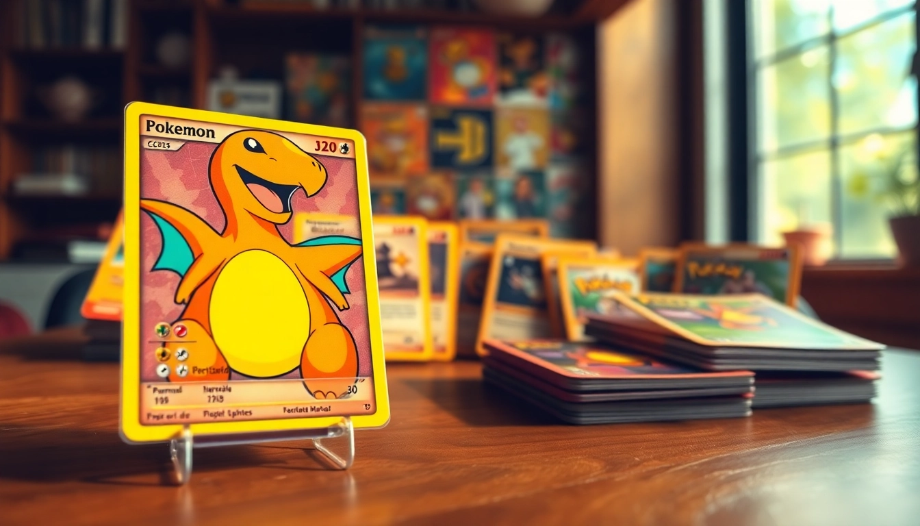 Showcase of real pokemon cards in India featuring a rare Charizard card
