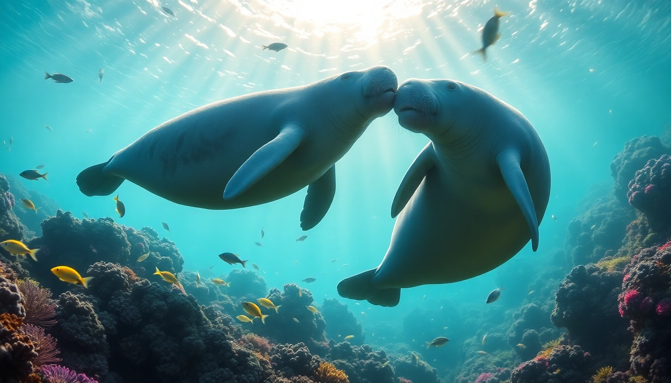 Watch manatees puerto rico swimming gracefully in coral reefs, illustrating marine conservation.