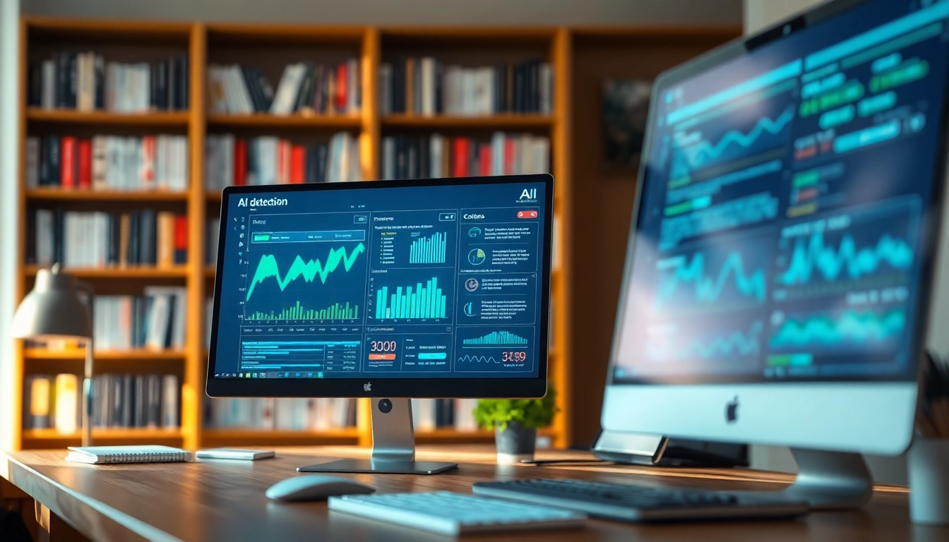 Analyze text with AI detection tools in a professional digital workspace.
