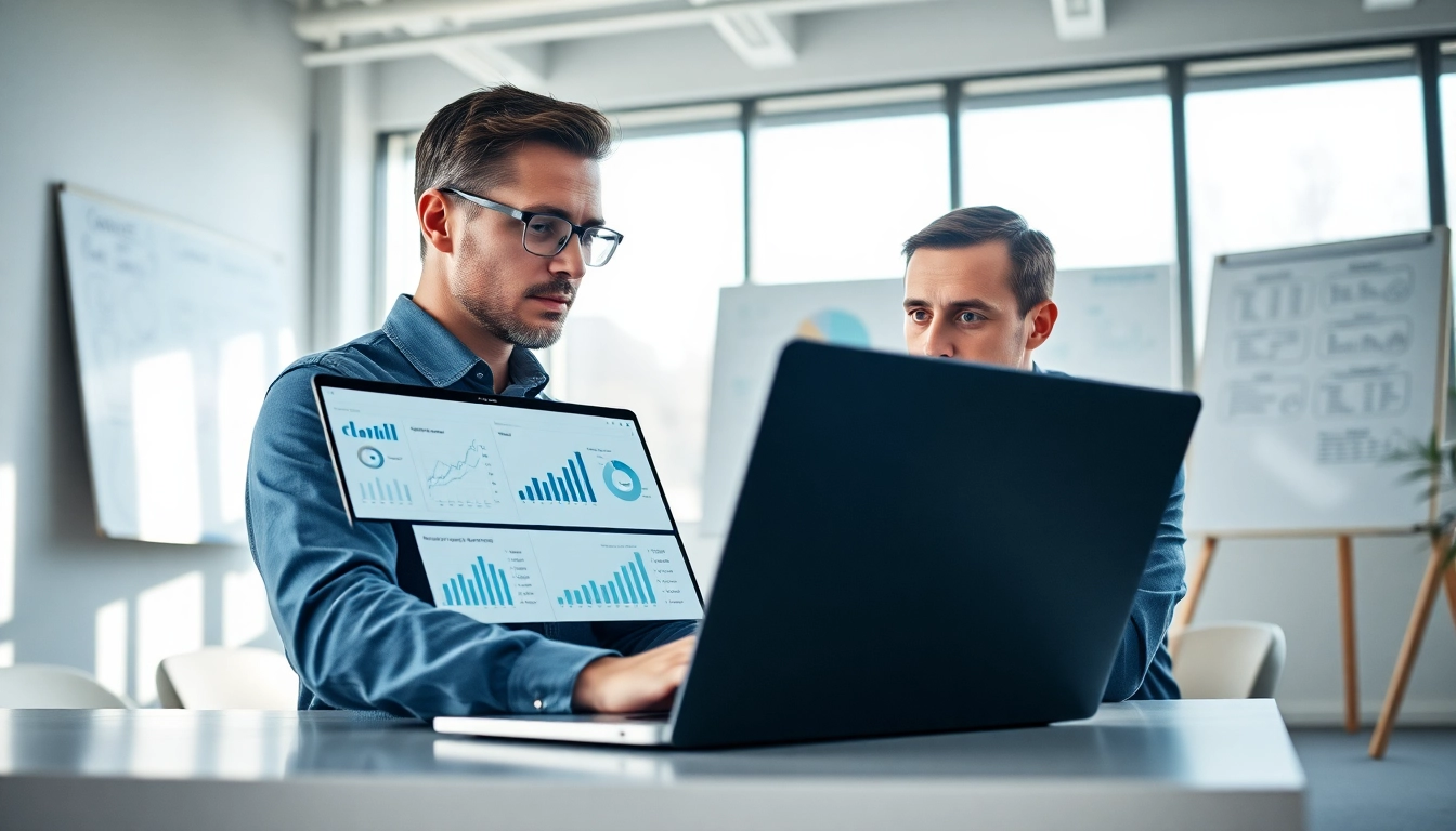 Analyze find competitor pricing while reviewing charts and market data in a professional office.