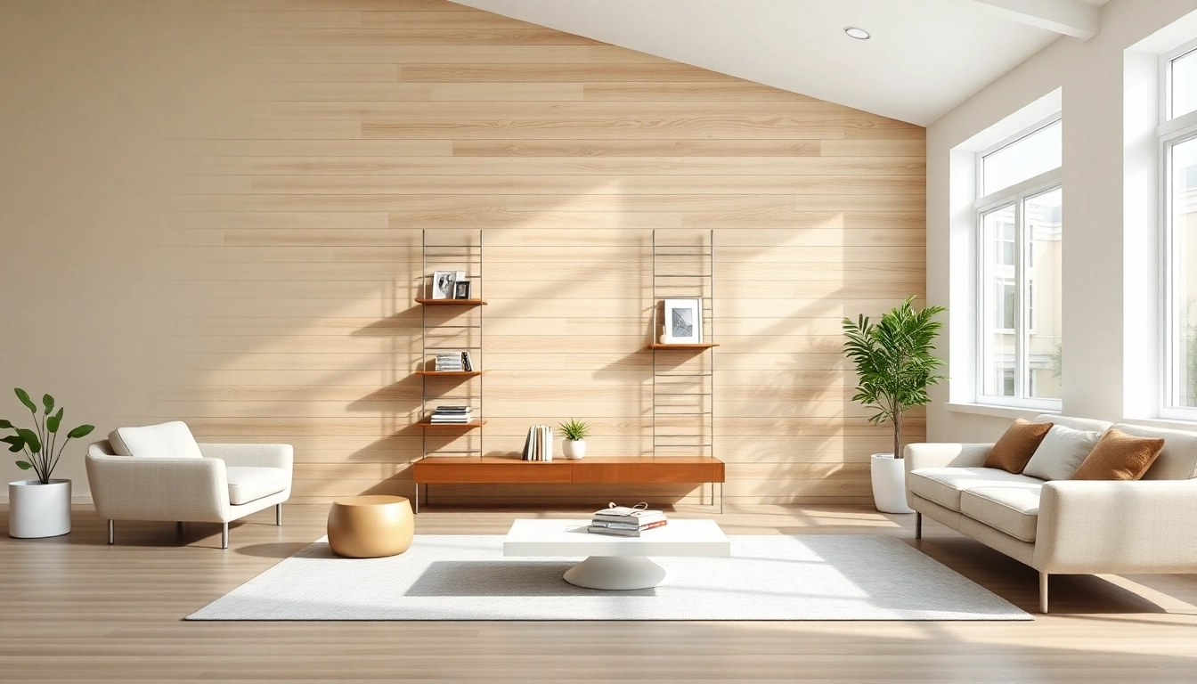 Showcase of a stylish Minimalist wall rack in a modern living room decor atmosphere.