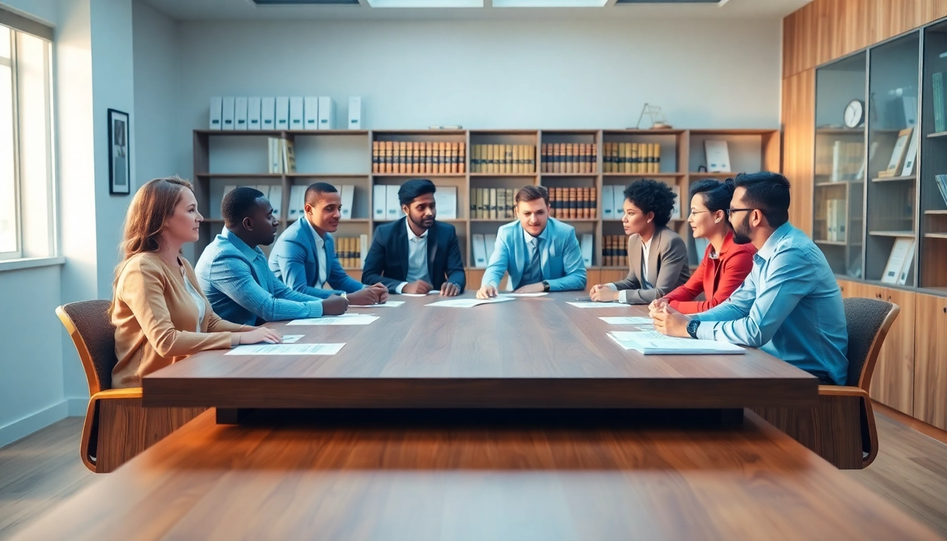 Engaged professionals in a bright office working on QSM document clearing services.